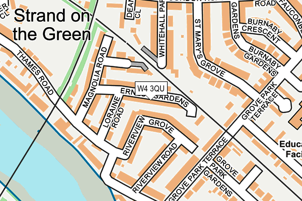 W4 3QU map - OS OpenMap – Local (Ordnance Survey)