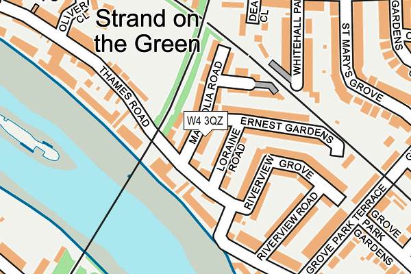 W4 3QZ map - OS OpenMap – Local (Ordnance Survey)