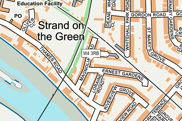 W4 3RB map - OS OpenMap – Local (Ordnance Survey)