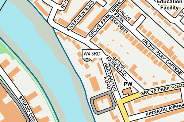W4 3RG map - OS OpenMap – Local (Ordnance Survey)
