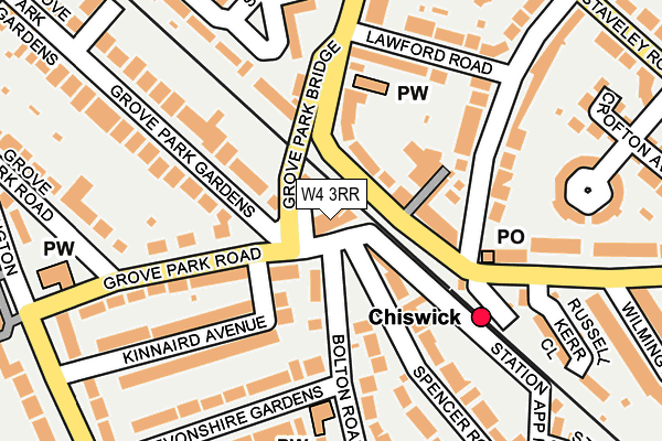 W4 3RR map - OS OpenMap – Local (Ordnance Survey)