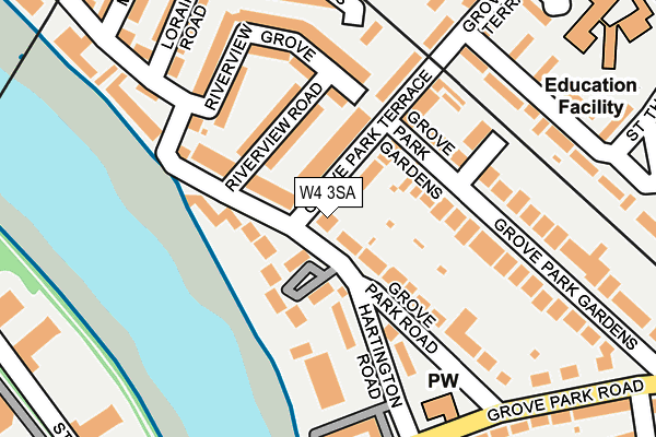 W4 3SA map - OS OpenMap – Local (Ordnance Survey)