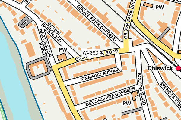 W4 3SD map - OS OpenMap – Local (Ordnance Survey)