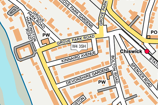 W4 3SH map - OS OpenMap – Local (Ordnance Survey)