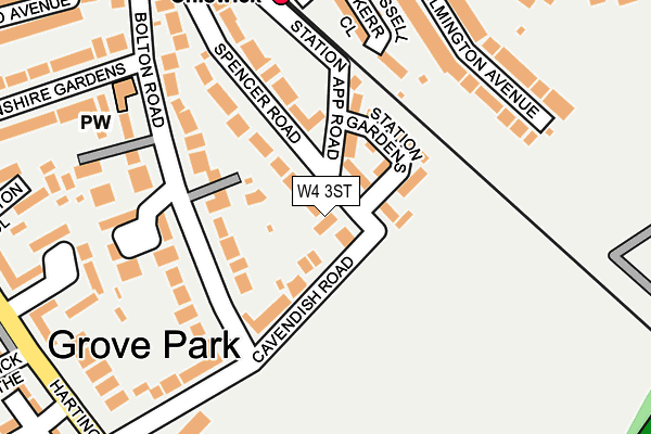 W4 3ST map - OS OpenMap – Local (Ordnance Survey)