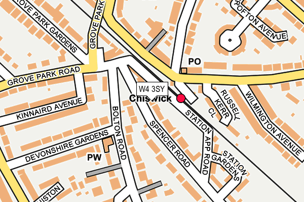 W4 3SY map - OS OpenMap – Local (Ordnance Survey)