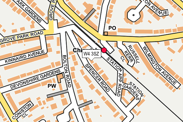 W4 3SZ map - OS OpenMap – Local (Ordnance Survey)