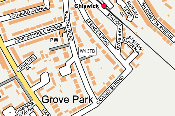 W4 3TB map - OS OpenMap – Local (Ordnance Survey)