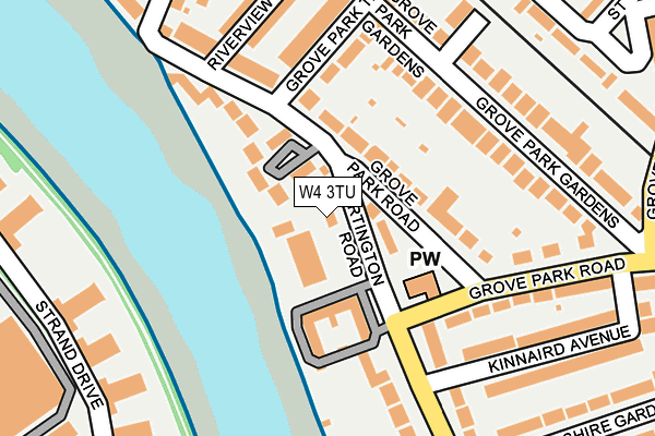 W4 3TU map - OS OpenMap – Local (Ordnance Survey)