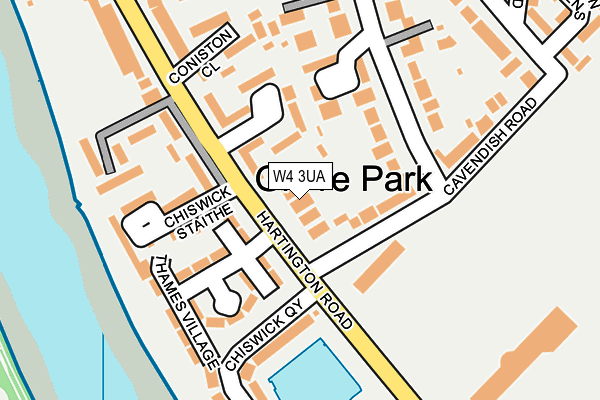 W4 3UA map - OS OpenMap – Local (Ordnance Survey)