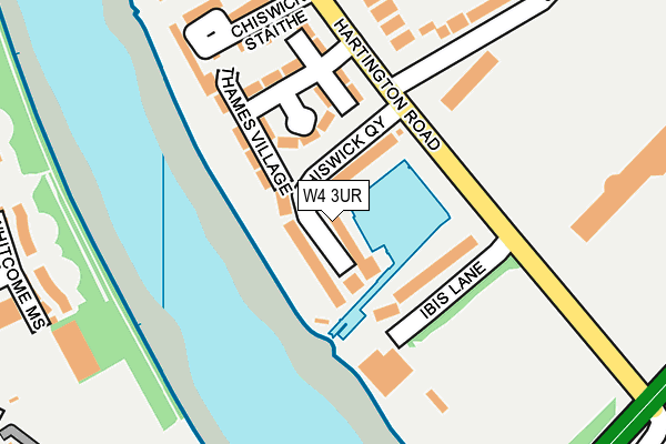 W4 3UR map - OS OpenMap – Local (Ordnance Survey)