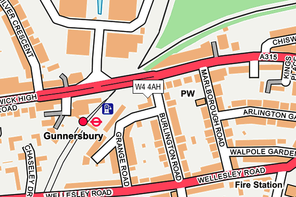 W4 4AH map - OS OpenMap – Local (Ordnance Survey)
