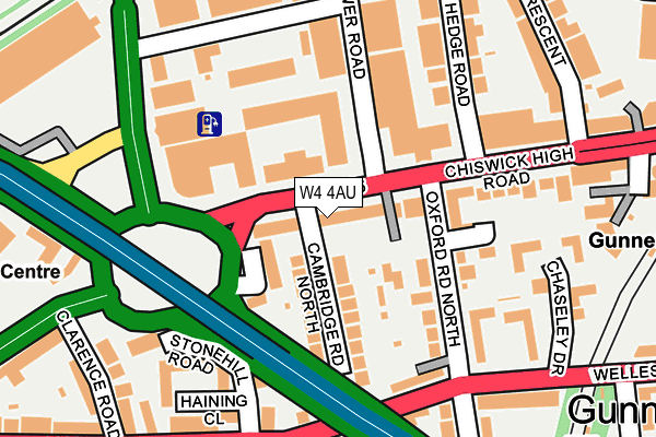 W4 4AU map - OS OpenMap – Local (Ordnance Survey)