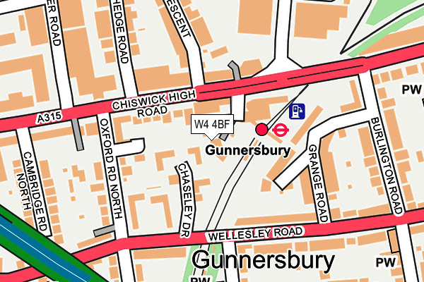 W4 4BF map - OS OpenMap – Local (Ordnance Survey)