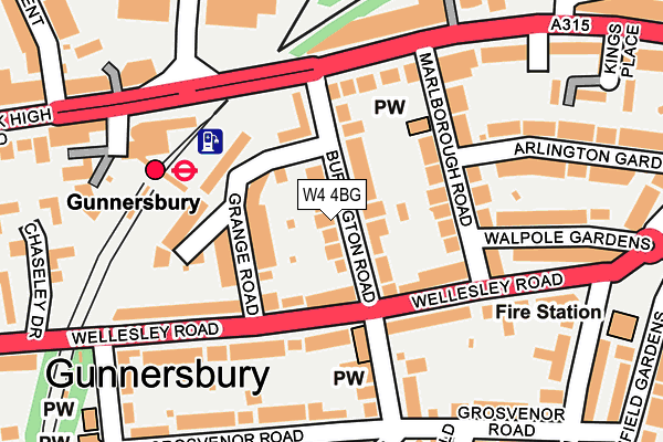 W4 4BG map - OS OpenMap – Local (Ordnance Survey)