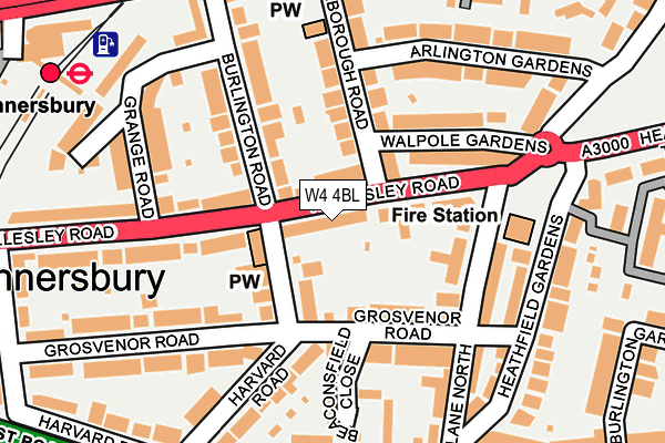 W4 4BL map - OS OpenMap – Local (Ordnance Survey)