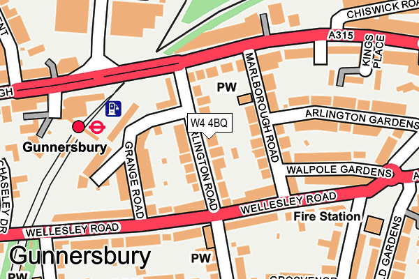 W4 4BQ map - OS OpenMap – Local (Ordnance Survey)