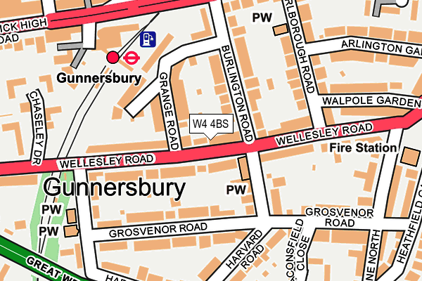 W4 4BS map - OS OpenMap – Local (Ordnance Survey)