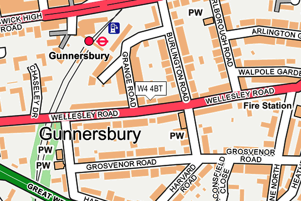 W4 4BT map - OS OpenMap – Local (Ordnance Survey)