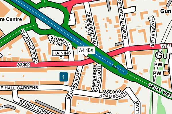 W4 4BX map - OS OpenMap – Local (Ordnance Survey)