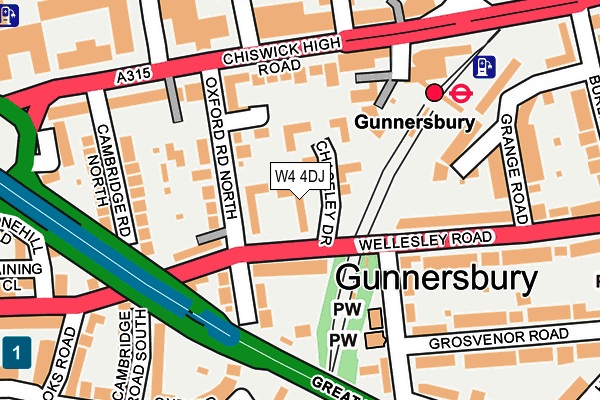 W4 4DJ map - OS OpenMap – Local (Ordnance Survey)