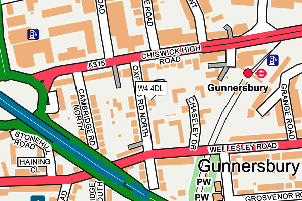 W4 4DL map - OS OpenMap – Local (Ordnance Survey)