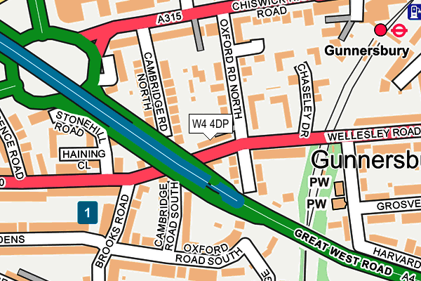 W4 4DP map - OS OpenMap – Local (Ordnance Survey)