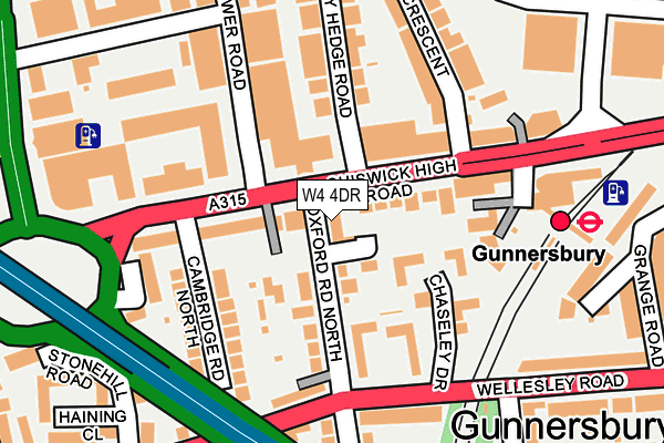 W4 4DR map - OS OpenMap – Local (Ordnance Survey)