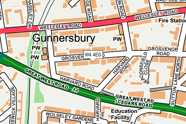 W4 4EG map - OS OpenMap – Local (Ordnance Survey)