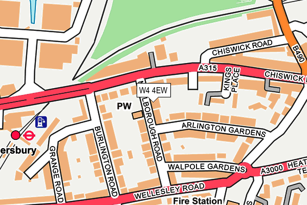 W4 4EW map - OS OpenMap – Local (Ordnance Survey)