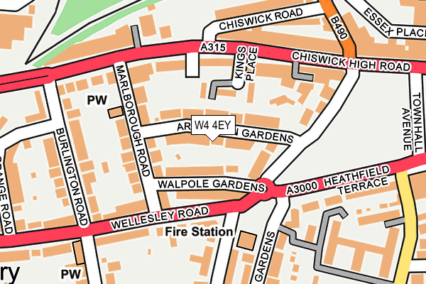 W4 4EY map - OS OpenMap – Local (Ordnance Survey)