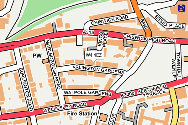 W4 4EZ map - OS OpenMap – Local (Ordnance Survey)
