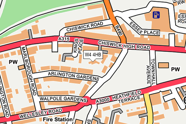 W4 4HB map - OS OpenMap – Local (Ordnance Survey)