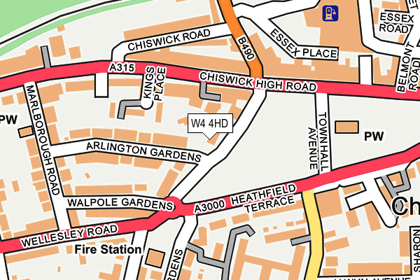 W4 4HD map - OS OpenMap – Local (Ordnance Survey)