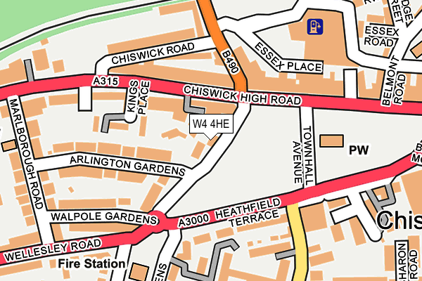 W4 4HE map - OS OpenMap – Local (Ordnance Survey)