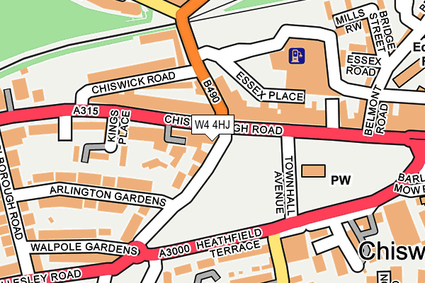 W4 4HJ map - OS OpenMap – Local (Ordnance Survey)