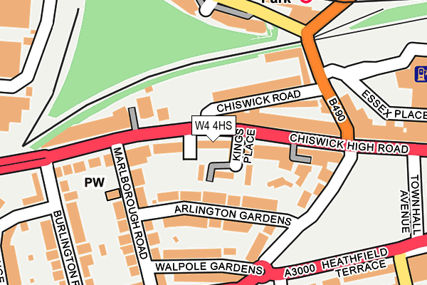 W4 4HS map - OS OpenMap – Local (Ordnance Survey)