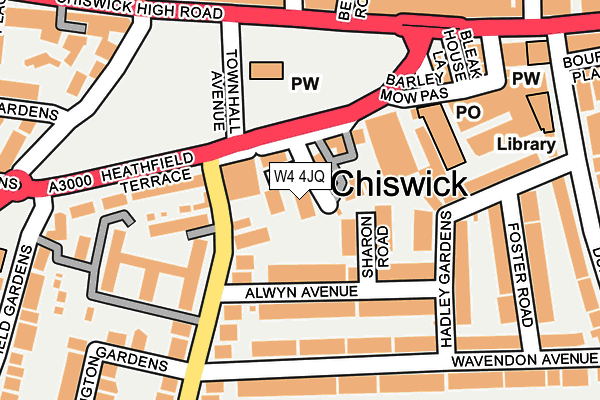 W4 4JQ map - OS OpenMap – Local (Ordnance Survey)