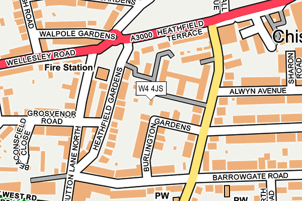 W4 4JS map - OS OpenMap – Local (Ordnance Survey)