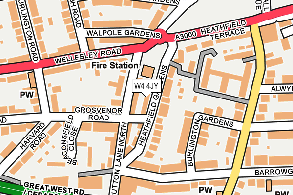 W4 4JY map - OS OpenMap – Local (Ordnance Survey)