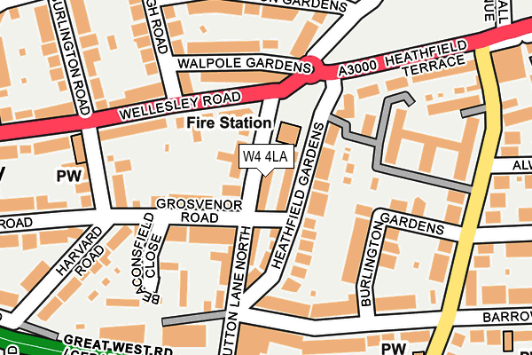 W4 4LA map - OS OpenMap – Local (Ordnance Survey)