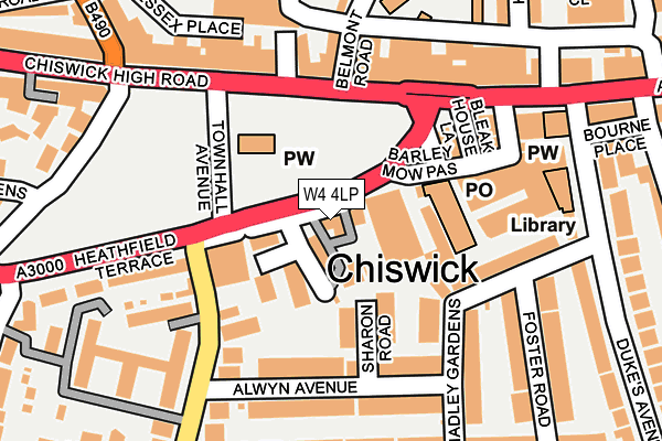 W4 4LP map - OS OpenMap – Local (Ordnance Survey)