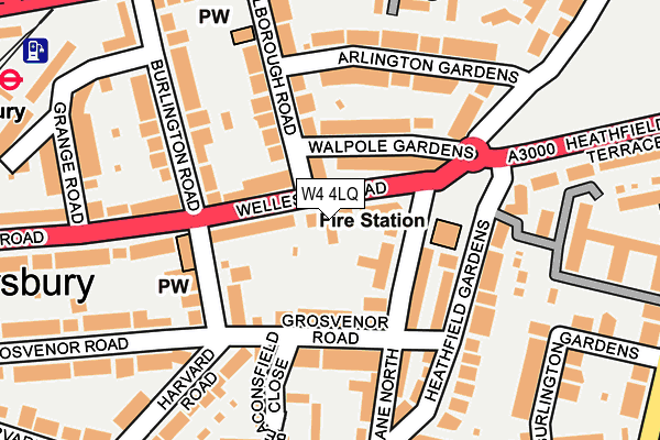 W4 4LQ map - OS OpenMap – Local (Ordnance Survey)