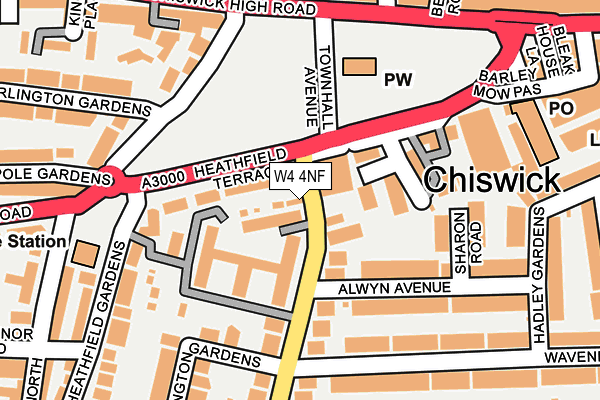 W4 4NF map - OS OpenMap – Local (Ordnance Survey)