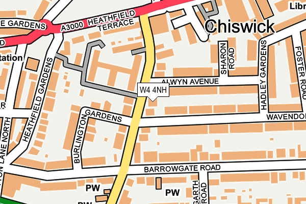 W4 4NH map - OS OpenMap – Local (Ordnance Survey)