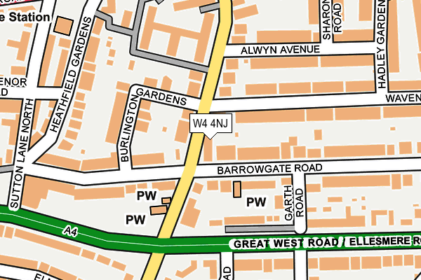 W4 4NJ map - OS OpenMap – Local (Ordnance Survey)
