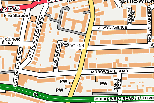 W4 4NN map - OS OpenMap – Local (Ordnance Survey)