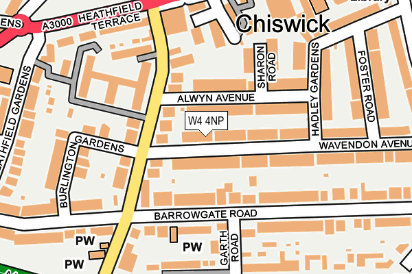 W4 4NP map - OS OpenMap – Local (Ordnance Survey)