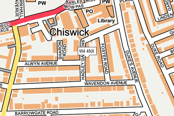 W4 4NX map - OS OpenMap – Local (Ordnance Survey)