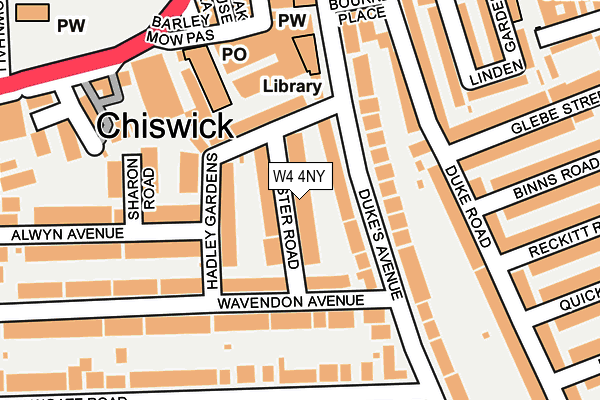 W4 4NY map - OS OpenMap – Local (Ordnance Survey)